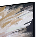 Hand-embellished framed canvas artwork featuring an abstract female portrait in neutral tones