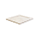 White Marble Square Large Tray with Scallop Edges