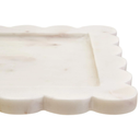 White Marble Square Large Tray with Scallop Edges