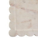 White Marble Square Large Tray with Scallop Edges