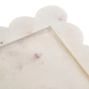White Marble Square Large Tray with Scallop Edges