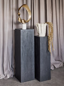 Black Wooden Plinth Nested Set of Two